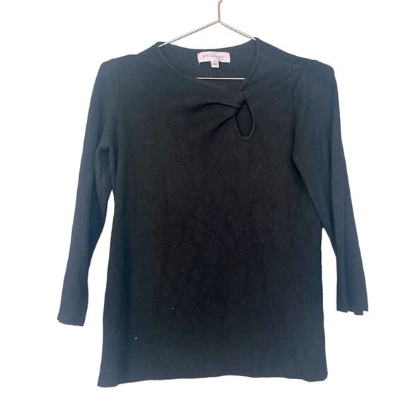 Philosophy Black Peekaboo Long Sleeve Sweater - Size Small - Picture 1 of 6